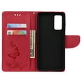 thumbnail image 2 of Samsung Galaxy S20 FE 5G Case with Hand Strap, Dteck Embossed Butterfly PU Leather Magnetic Flip Folio Wallet Case Built-in Card Holder Kick Stand Cover For Samsung Galaxy S20 FE 6.5 inch, Red, 2 of 6