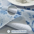 thumbnail image 4 of Spring Summer Vinyl Tablecloth With Flannel Backing 60 X 120 Inch, Floral Waterproof Heat Resistant Plastic Tablecloth, Heavy Duty French Table Cover for Dining, Party, Indoor, Outdoor, Blue, 4 of 5