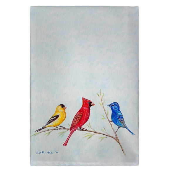 Betsy Drake Three Birds Guest Towel