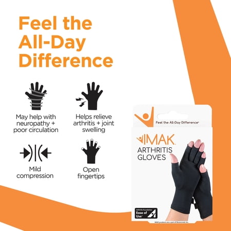 Brownmed IMAK Compression Arthritis Gloves - Medium - Black
