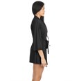 thumbnail image 2 of MeMoi Women's Luxe Ribbed Open-Front Short Robe - Womens - Female (L-XL, Dark Gray), 2 of 7