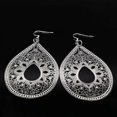 thumbnail image 5 of Pendientes colgantes de acero inoxidable con forma de flor para mujer, joyería de moda, pendientes étnicos de color plata, joyería, pendientes étnicos E4028S02, 5 of 5