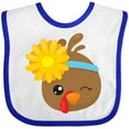 thumbnail image 3 of Inktastic Cute Turkey, Brown Turkey, Turkey with Sunflower Boys or Girls Baby Bib, 3 of 4