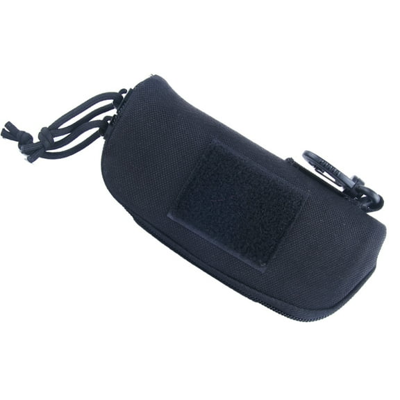 Outdoor Molle Zipper Glasses Pouch, Eyeglasses Hard Case Shockproof Sunglasses Carrying Case Protective Box 1000D Nylon