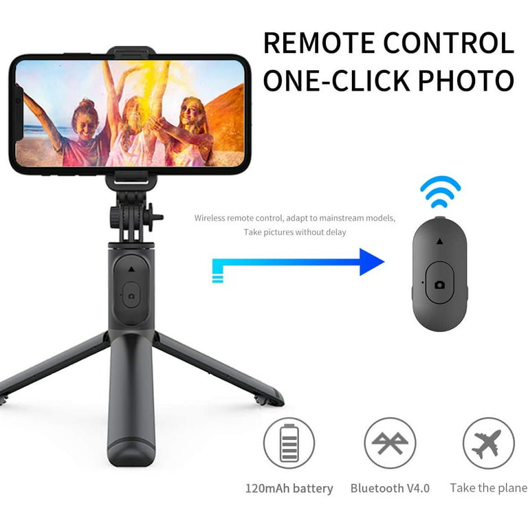 Palo Selfie compatible con Bluetooth, batería, control remoto