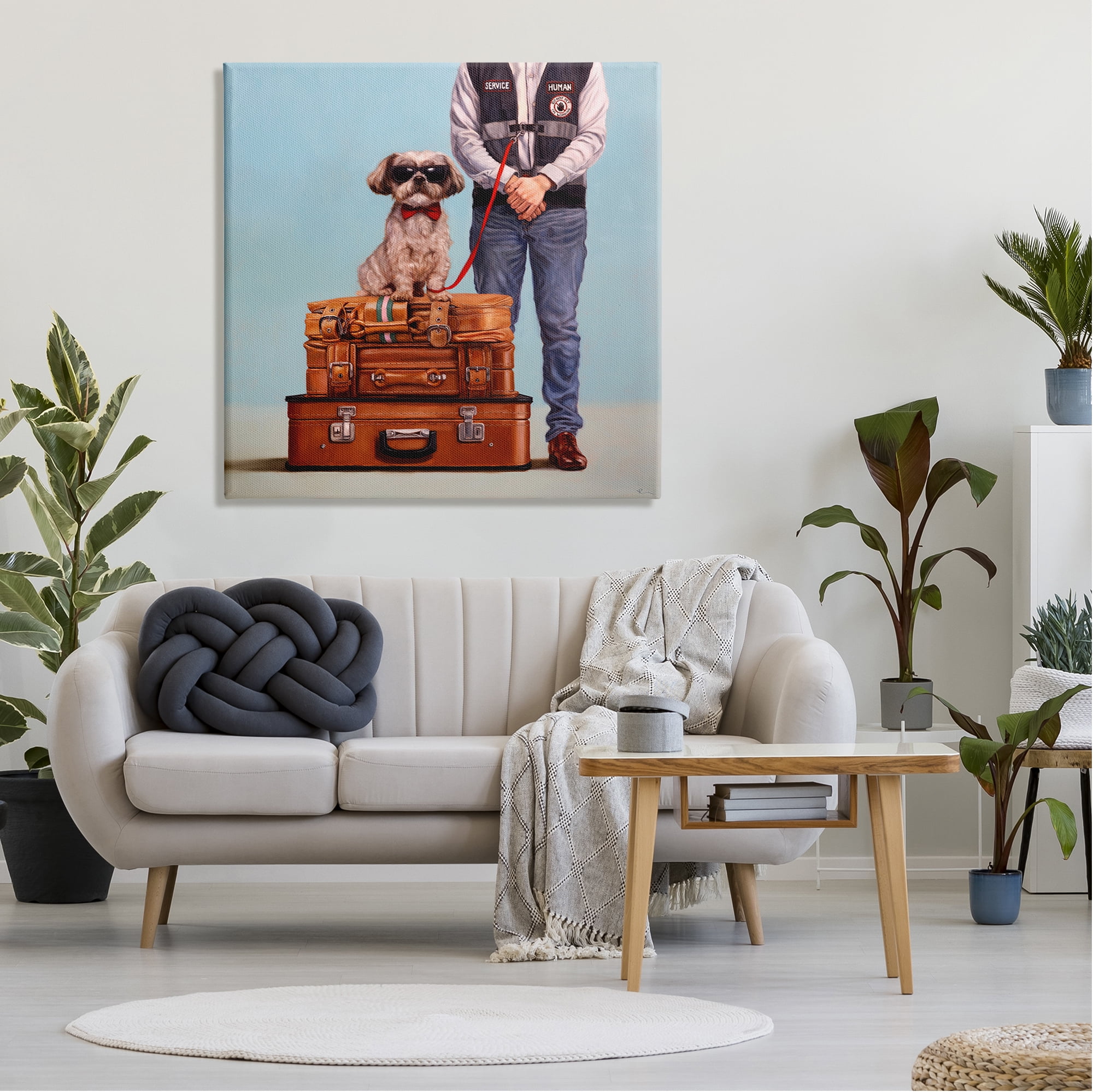 Stupell Industries Funny Service Human Dog Animals & Insects Painting Gallery Wrapped Canvas Art Print Wall Art, 36 x 36