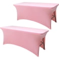 thumbnail image 1 of Framendino, 2 Pack Lash Extension Bed Cover Stretchy Massage Fitted Spa Table Pink, 1 of 7
