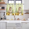 thumbnail image 2 of Groundhog Day Kitchen Curtains Window Panels, Yellow Plaid Sunflower Spring Floral Insulated Window Treatment Curtain, Grommet Curtains for Bedroom/Living Room/Bathroom, 2 Piece 42"Wx54"L, 2 of 8