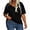 Black, variant on Solid Color Women Plus Size V-neck Casual Shirt Short Sleeved Simple Tee Tops