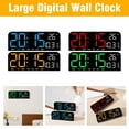 thumbnail image 4 of Large Digital Wall Clock with Temperature, Date & Week Display, 12/24H Mode, 4 Brightness Levels, Night Mode and Alarm Function, 4 of 9