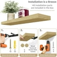 thumbnail image 4 of Sorbus Wall Mounted Floating Shelves for Wall Décor - Large 24 Inch, 3 Pack, Maple Wood, 4 of 5