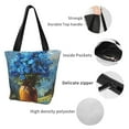 thumbnail image 3 of Goofa Mountain Blue Flowers Vase Pattern Tote Bags,Large Capacity Bag,Beach Tote with Zipper Closure, Large Capacity and Foam Padding, 3 of 6