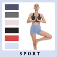 thumbnail image 6 of FEDTOSING High Waist Soft Yoga Shorts Blue Workout Booty Spandex Shorts for Women 3",up to Size 2XL, 6 of 7