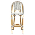thumbnail image 2 of SAFAVIEH California Outdoor Patio Bar Stool, White/Navy, 2 of 12