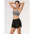 thumbnail image 2 of Women's Sport Yoga Running Gym Athletic 2 in 1 Layer Shorts, Black, Large, 2 of 5