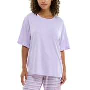 Roudelain Women's Round-Neck Dolman-Sleeve Pajama Shirt - Lavender Fog, Size X-Large