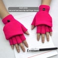 thumbnail image 4 of Mujeres Mittens Practical Convertible Mittane-cálculo al aire libre Accesorio de ropa de ropa a mano simple para invierno con rosa rojo 1 par Inevent AP009014-06, 4 of 6