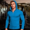 thumbnail image 2 of Fwqbns Mens Long Sleeve Zippered Hooded Sun Protection Shirt, Lightweight Quick-Dry Fabric, UPF 50+, Ideal for Outdoor Sports, Fishing, Running, and Hiking, 2 of 9