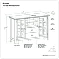 thumbnail image 5 of Artisan 53 inch Wide Solid Wood Tall TV Stand in Honey Brown For TVs up to 60 inches, 5 of 10