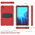 thumbnail image 3 of Dteck Case for Samsung Galaxy Tab A7 Lite 2021 8.7 inch SM-T225/T220, Hybrid Rugged Heavy Duty 3 in 1 TPU + PC Combo 3 Layer Shockproof Protective Cover Case with Kickstand -#12 Red/Black, 3 of 8