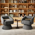 thumbnail image 3 of Linsy Home 360° Swivel Accent Chair, Modern Upholstered Barrel Chair for Living Room, Corduroy Grey, 3 of 8