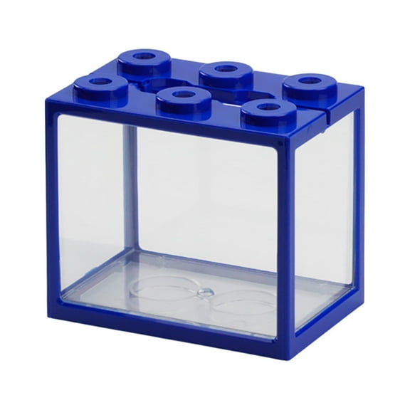 iaksohdu Fish Tank Creative 6 Ventilation Holes Stackable Living Room Desktop Mini Aquarium Pet Box Home Decor