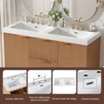 thumbnail image 5 of 48 inch Bathroom Vanity with Sink Combo, Floating Double Sink Bathroom Vanities with SMC Resin Top, MDF Cabinet with Solid Wood Frame, Wall-Mounted Vanities for Large Bathrooms (48''-Wood), 5 of 8