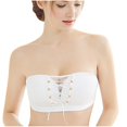 thumbnail image 3 of Everyday Bras for Women Underwear And Bra Set Stacked Pants Set with Lace up Shirt Top Set Lace Lace Pajama Set for Women plus Size Lace Thigh Garter Set We Undies Womens Lace Lingerie Set White M, 3 of 8