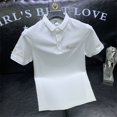 thumbnail image 3 of Camiseta con cuello para hombre, camiseta con alfabeto, camisetas negras para hombre, polos bordados, ropa para hombre, ropa cómoda y barata, normal, 3 of 5