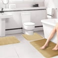 thumbnail image 3 of BCZHQQ Khaki Velvet Fleece Bath Rug Set, Non-Slip (3 Pieces), 3 of 6