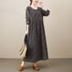 thumbnail image 3 of Vestido suelto de mujer Vintage estampado con bolsillo manga larga cuello redondo Casual vestid CACAGOO Vestido, 3 of 7