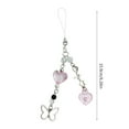 thumbnail image 2 of Fogun Fashion Heart Butterfly Hangings Pendant Phone Charm Lanyard Pocket Keychain Strap Bag Decoration Wallet Pendants, 2 of 2