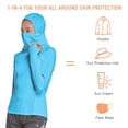 thumbnail image 2 of Baleaf Women's Hiking Long Sleeve Shirts with Face Cover Neck Gaiter UPF 50+ Lightweight Quick Dry SPF Fishing Running Hoddie Blue Size L, 2 of 7