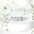 thumbnail image 2 of 925 Sterling Silver Round 1.34 Ctw Moissanite Diamond Cluster Wedding Band Women Ring, 2 of 5