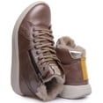 thumbnail image 4 of Strive Chatsworth 2 Women's Mocha Lace Up Leather Fur Ankle Boots With Side Zip Size 10.5/11, 4 of 6