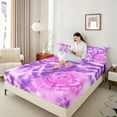 thumbnail image 4 of Manfei Gradient Tie Dye Full Size Sheets 4-Piece for Female Men Adults,Watercolor Artwork Breathable Bed Sheets,Abstract Ombre Lightweight Sheet Sets,Ultra Soft Home Decor, 4 of 7