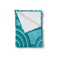 thumbnail image 2 of Teal Soft Flannel Fleece Throw Blanket, Abstract Aboriginal Dot Painting Native Prehistoric Cultural Art in Australia, Cozy Plush for Indoor and Outdoor Use, 70" x 90", Teal, by Ambesonne, 2 of 5