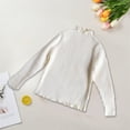 thumbnail image 6 of Elainilye Fashion Toddler Girl Clothes Long Sleeve Tiered Ruffle Tunic Knitted Basic Top Suitable for 1-10 Years,White, 6 of 7