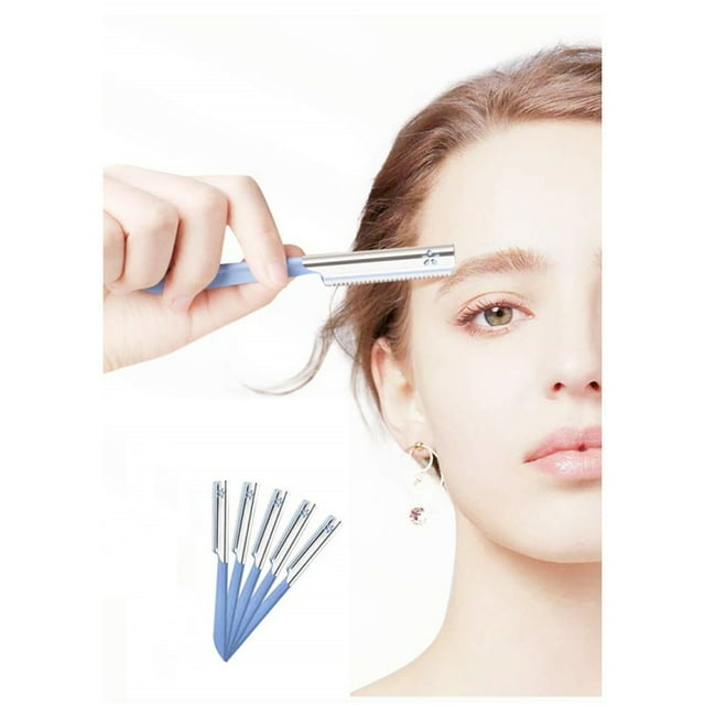 Eyebrow Razor Eyebrow Trimmer Eyebrow Shaver flawless brows mini tiny small razor dermaplaning tool Painless Portable Safety Skin shaving Remove dead skin Exfoliate Remove facial hair (5pcs)