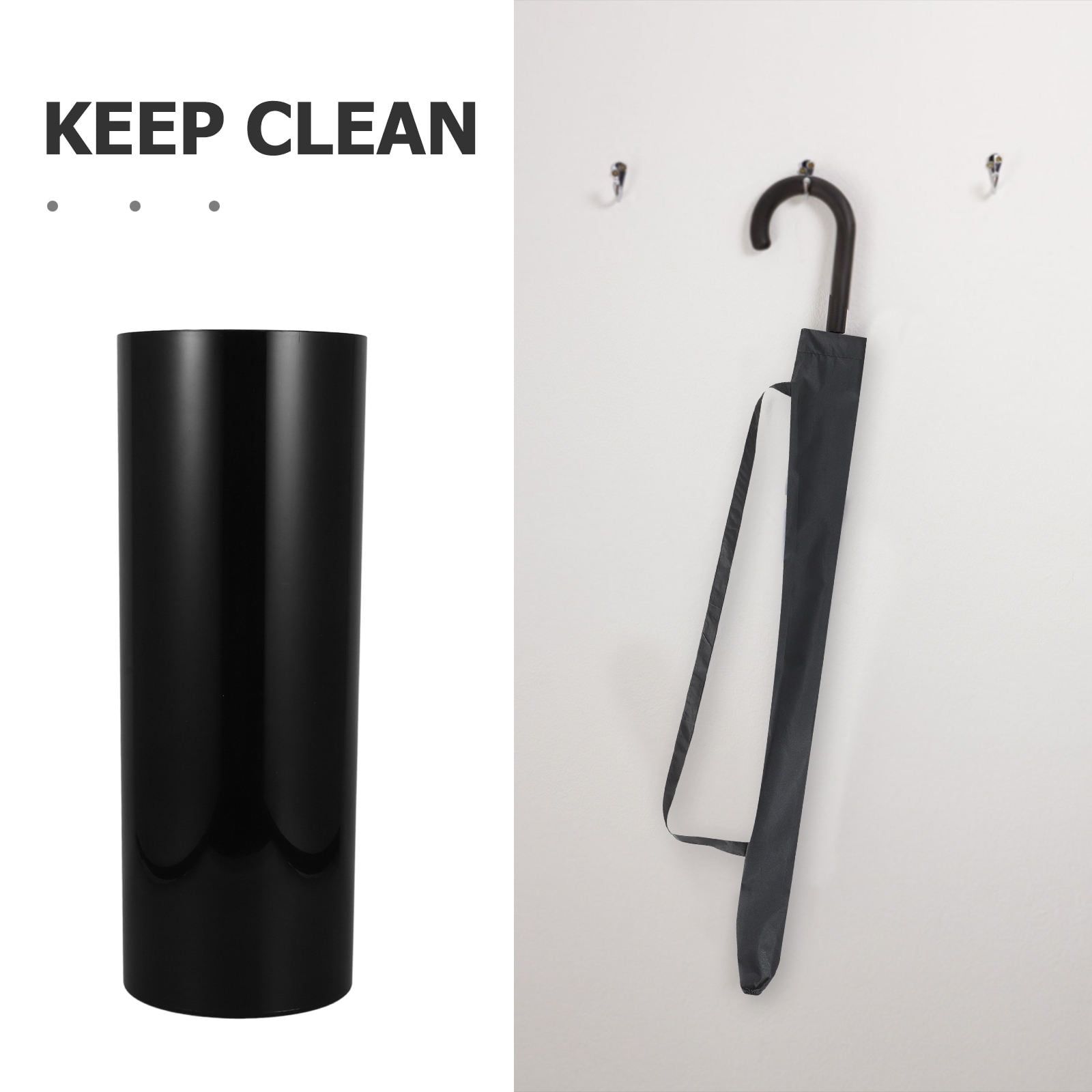 Pretyzoom Tall Umbrella Stand For Indoor Use Black Round Simple Design 1Pack
