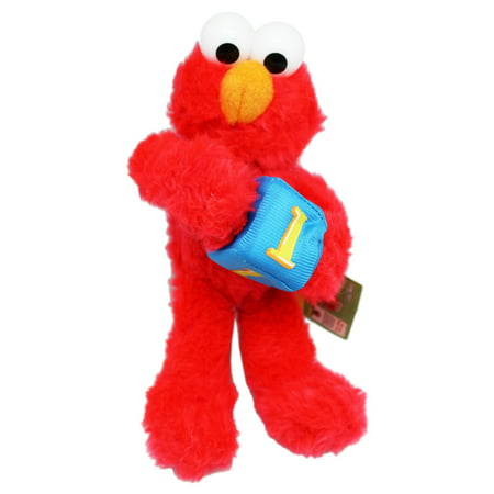 Sesame Street Elmo Holding a "1" Block Small Size Kids Plush Toy (9in)