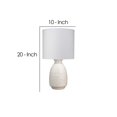 thumbnail image 5 of Benzara BM241211 10 x 10 x 20 in. Ceramic Table Lamp with Repeating Pattern, White, 5 of 5