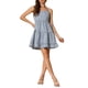 thumbnail image 2 of Vestido de tirantes de mezclilla Inspire Chic para mujer, vestido sin mangas de verano en capas A-line, color gris azul, 2 of 5