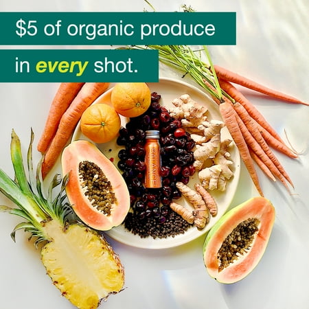 Daily Turmeric Organic Superfood Juice Shot - Cherry, Ginger, Black Pepper & Curcumin - 2 oz each, 24 Pack
