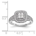 thumbnail image 7 of 14K White Gold Ring Band Engagement Diamond Square Round, Size 9, 7 of 7