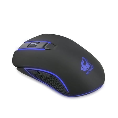 Lcd Mouse - EEEKit Wireless Gaming Mouse Rechargeable USB Optical Gaming Mice with 1600DPI, LED Backlit, Silent Click, 6 Buttons for PC Computer Laptop Gaming Players, Black