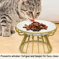 thumbnail image 6 of Ceramic Cat Bowl with Metal Stand Raised Cat Bowls Elevated Kitten Dish Pet Food and Water Feeding Station for Indoor Kitty Puppy Small Dog - type:style4, 6 of 7