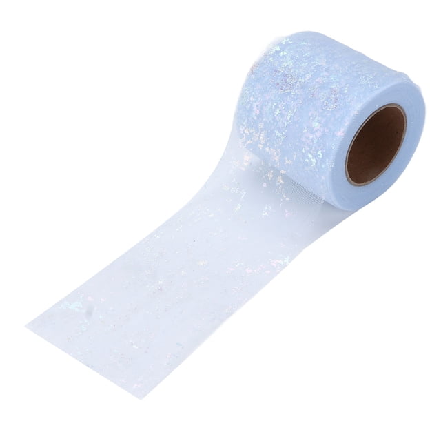 Tela de tul para manualidades, resistencia a la abrasión, poliéster sinfónico, rollos de tul portátiles ligeros, 6cm, azul claro