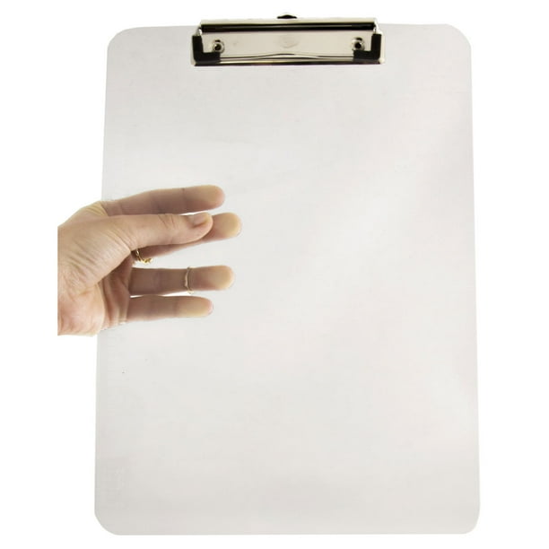 JAM Plastic Clip Board, Clear Clipboard, 1/Pack, 9 x 12.5