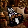 thumbnail image 3 of Spooktacular Ghost Quote Happy Cartoon Ghosts Fun Playful, Festive Halloween Scene, Warm Flannel Blanket for Living Room and Reading Nook, Art Lovers Halloween Gift, Festive Home Decor, 3 of 9